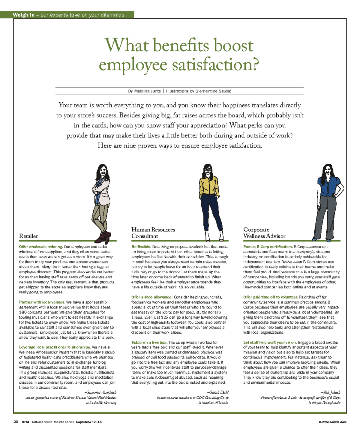 What benefits boost employee satisfaction 20 NFM Natural Foods