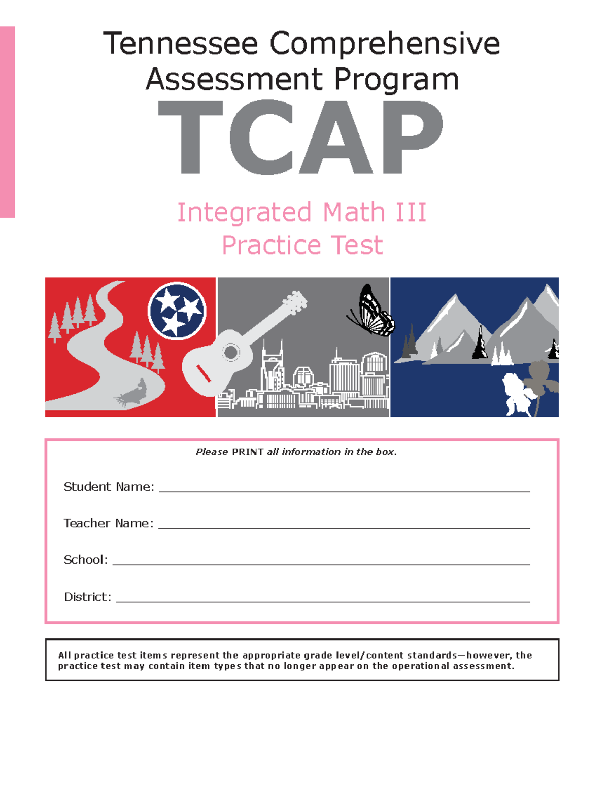 TCAP Practice Test IM 3 Student Integrated Math III Practice Test