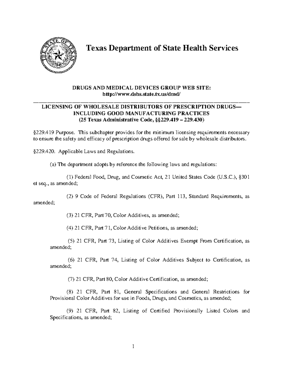 Wholesale Dist Prescription Drugs TX - Texas Department of State Health ...