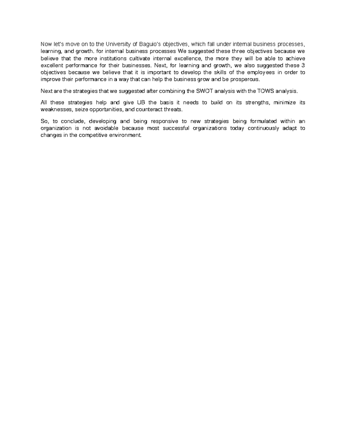 OBJECTIVES OF UB - Now let’s move on to the University of Baguio’s ...