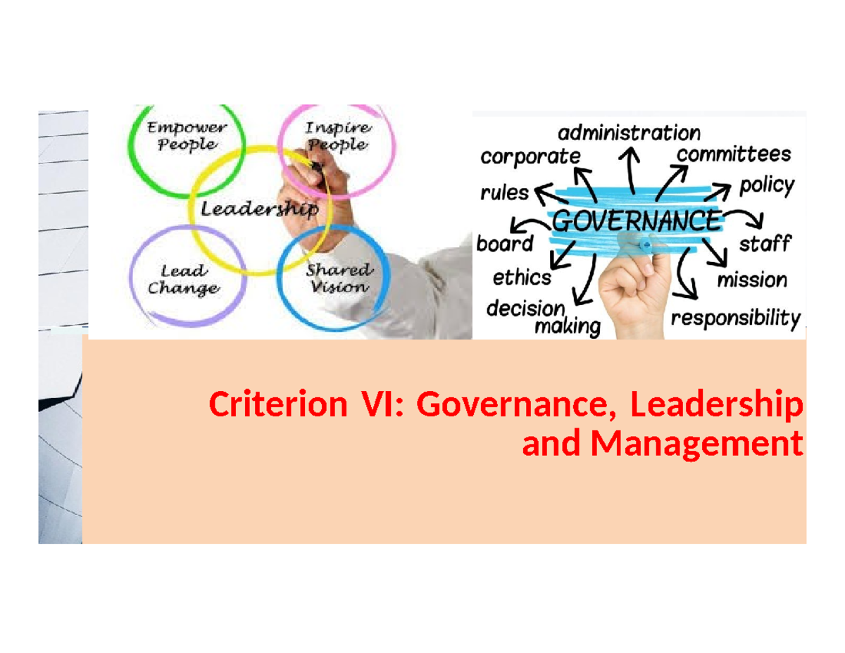 Criteria-6 - asdf - Criterion VI: Governance, Leadership and Management ...