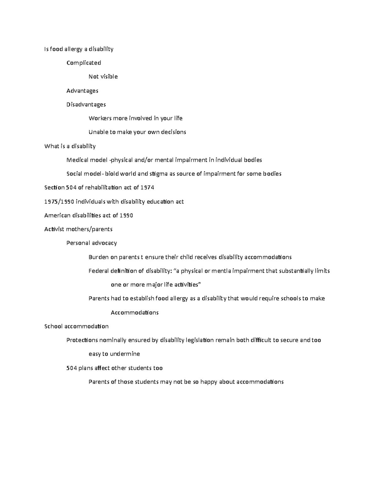 Is food allergy a disability Is food allergy a disability Complicated