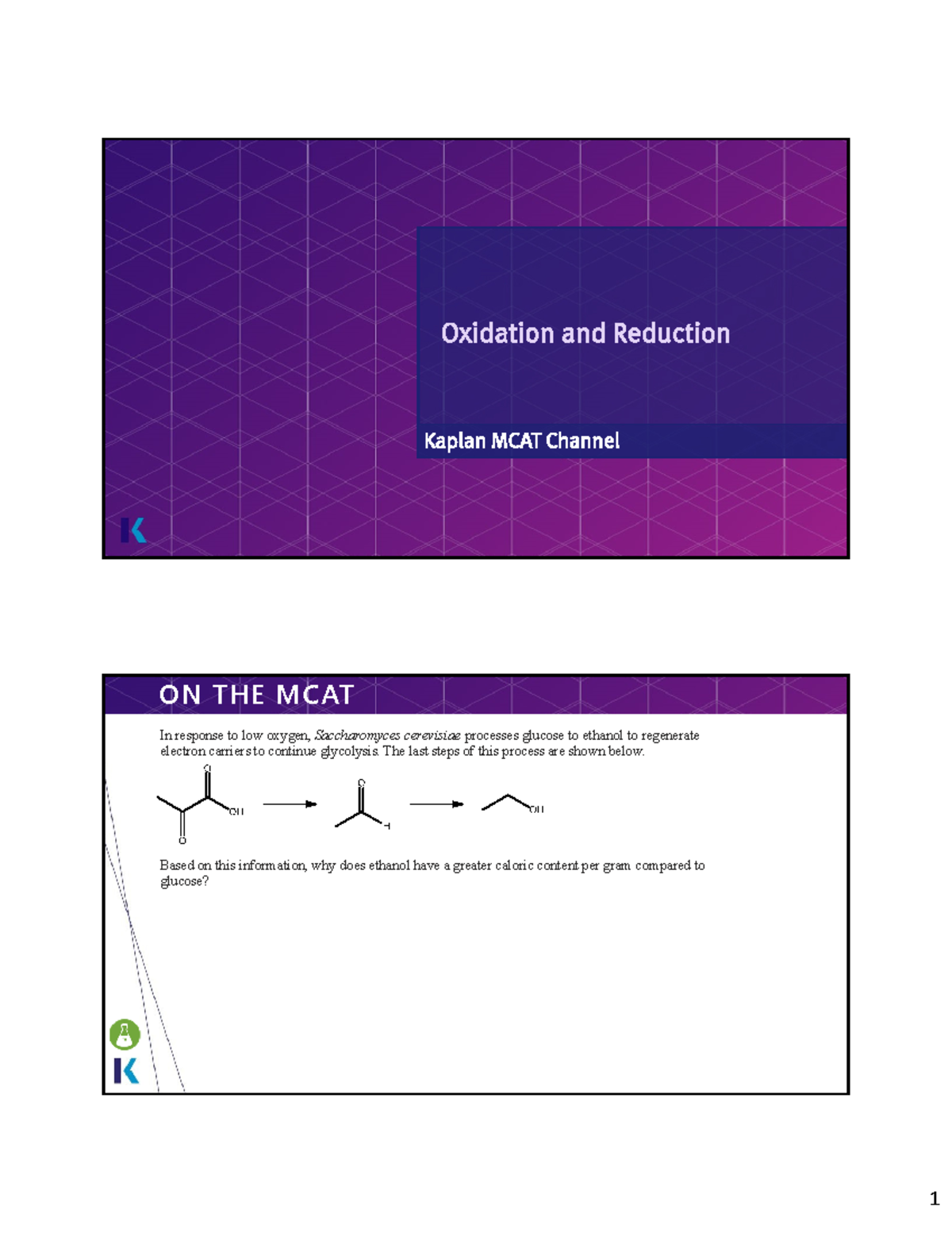 Oxidation And Reduction SP - ON THE MCAT In Response To Low Oxygen ...