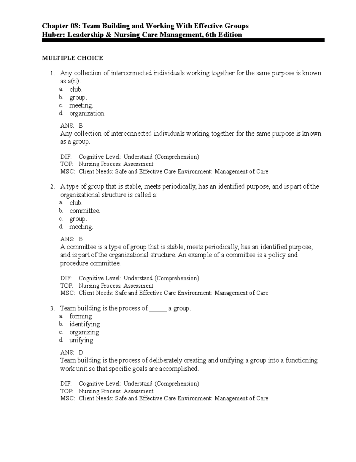 C8 - erwqeghngfb - Chapter 08: Team Building and Working With Effective ...