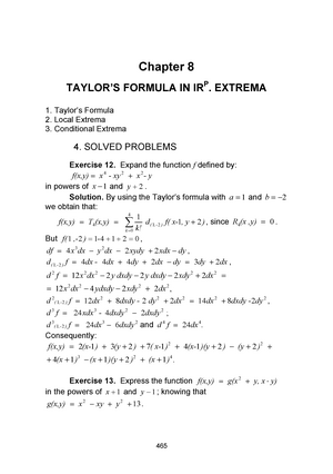 Taylor S Formula Extrema Chapter 8 Taylor S Formula In Ir P Extrema Taylor S Formula Local Studocu