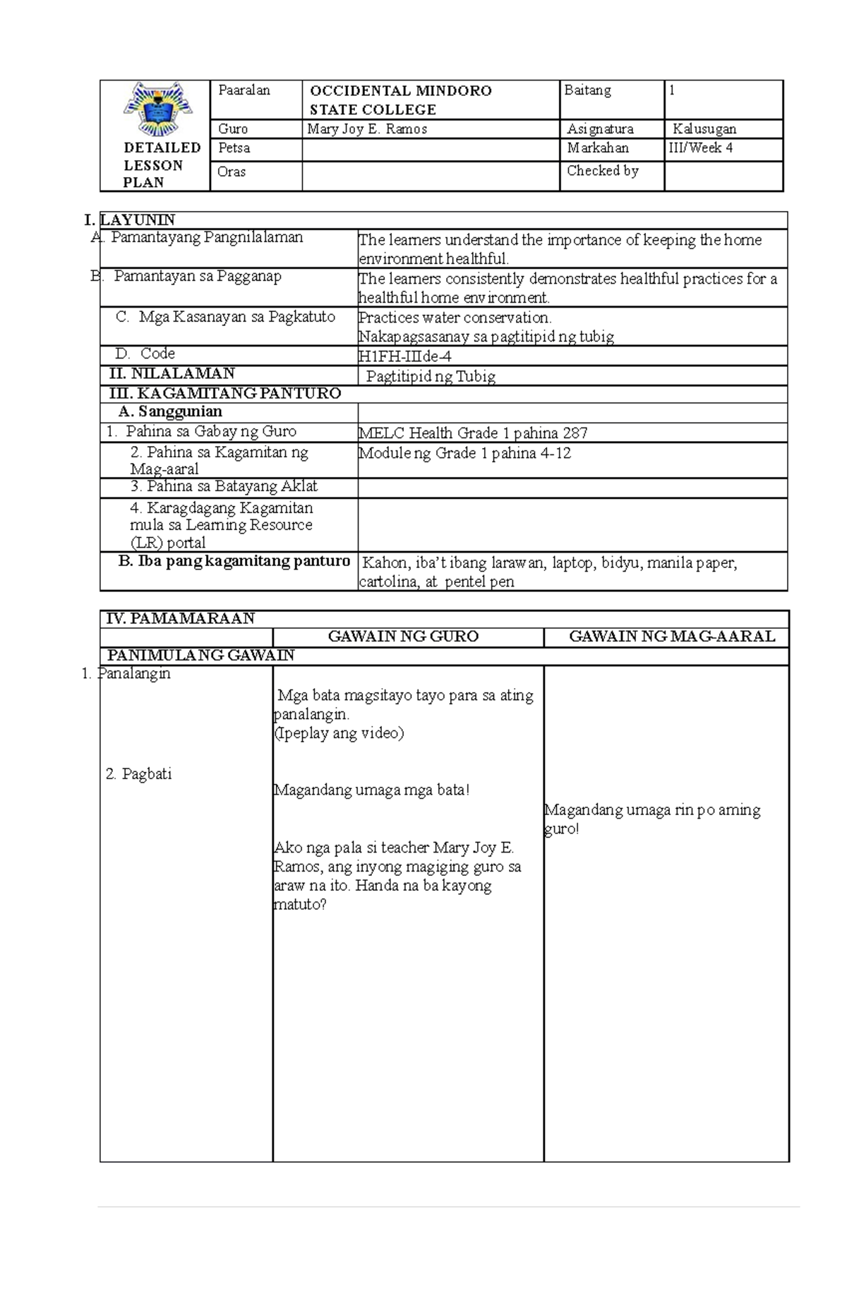 DLP FOR DEMO - Detailed Lesson plan for demo example - DETAILED LESSON ...