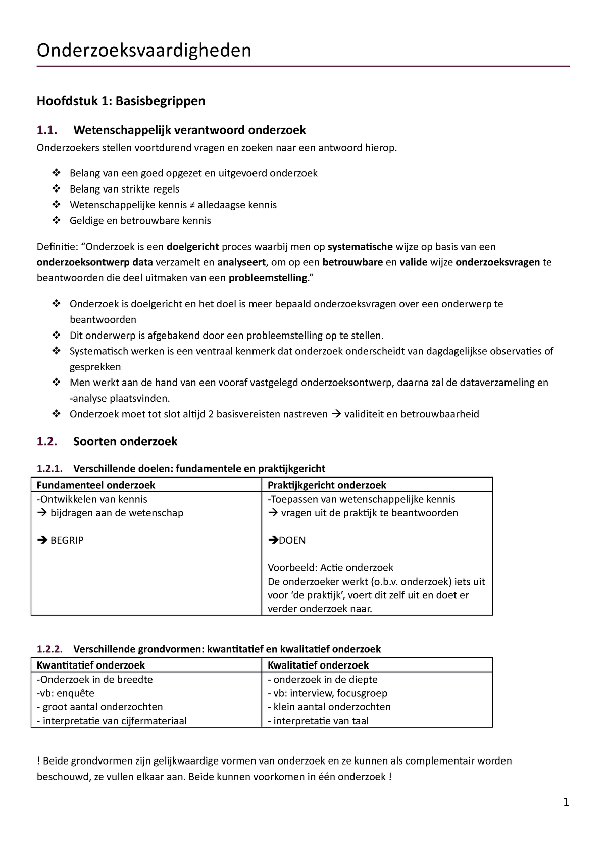 Onderzoeksvaardigheden 1 - Onderzoeksvaardigheden Hoofdstuk 1 ...