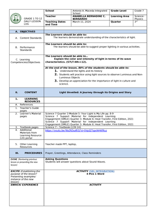 Daily lesson log 2023-2024 - SCHOOL Antonio A. Maceda Integrated School ...