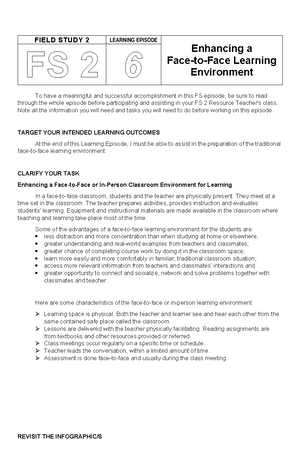 FS2 - Episode 3 - FS 2 - FIELD STUDY 2 LEARNING EPISODE Understanding ...