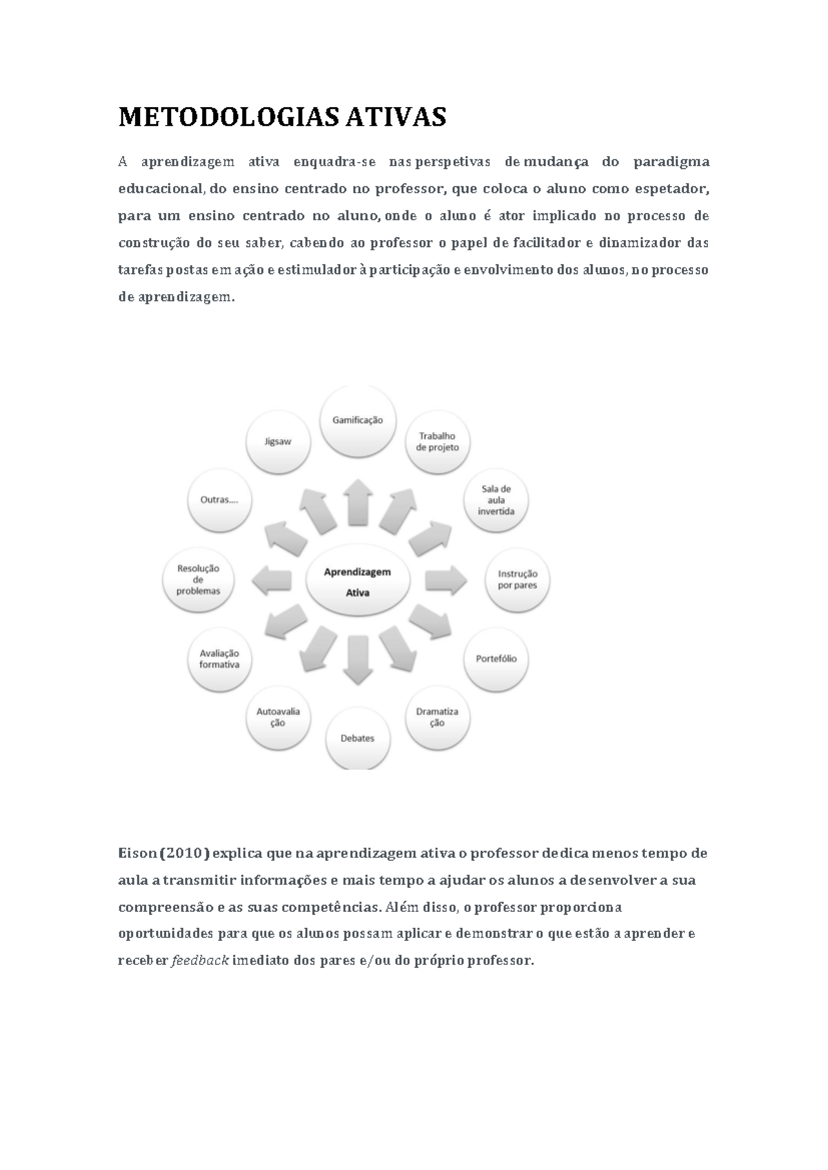 Metodologias Ativas - material pedagógico - METODOLOGIAS ATIVAS A ...