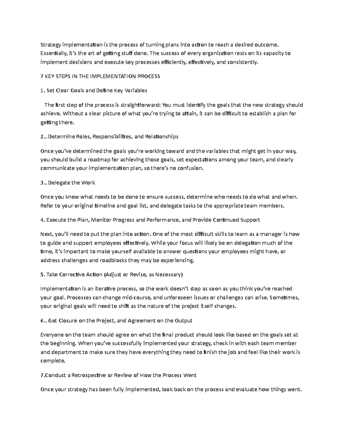 Implementation strategy-1 - Strategy implementation is the process of ...