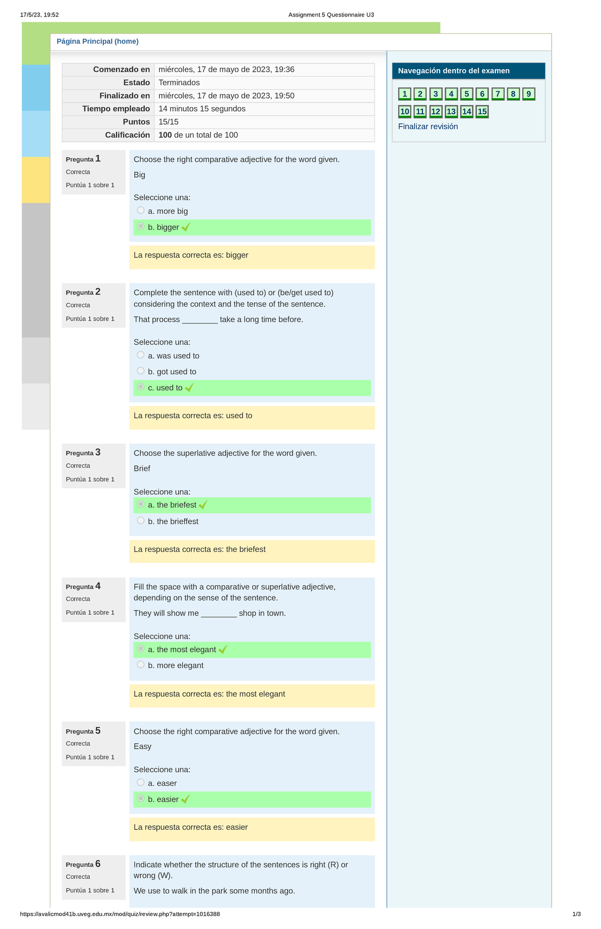 assignment 5 questionnaire u3 uveg ingles 2