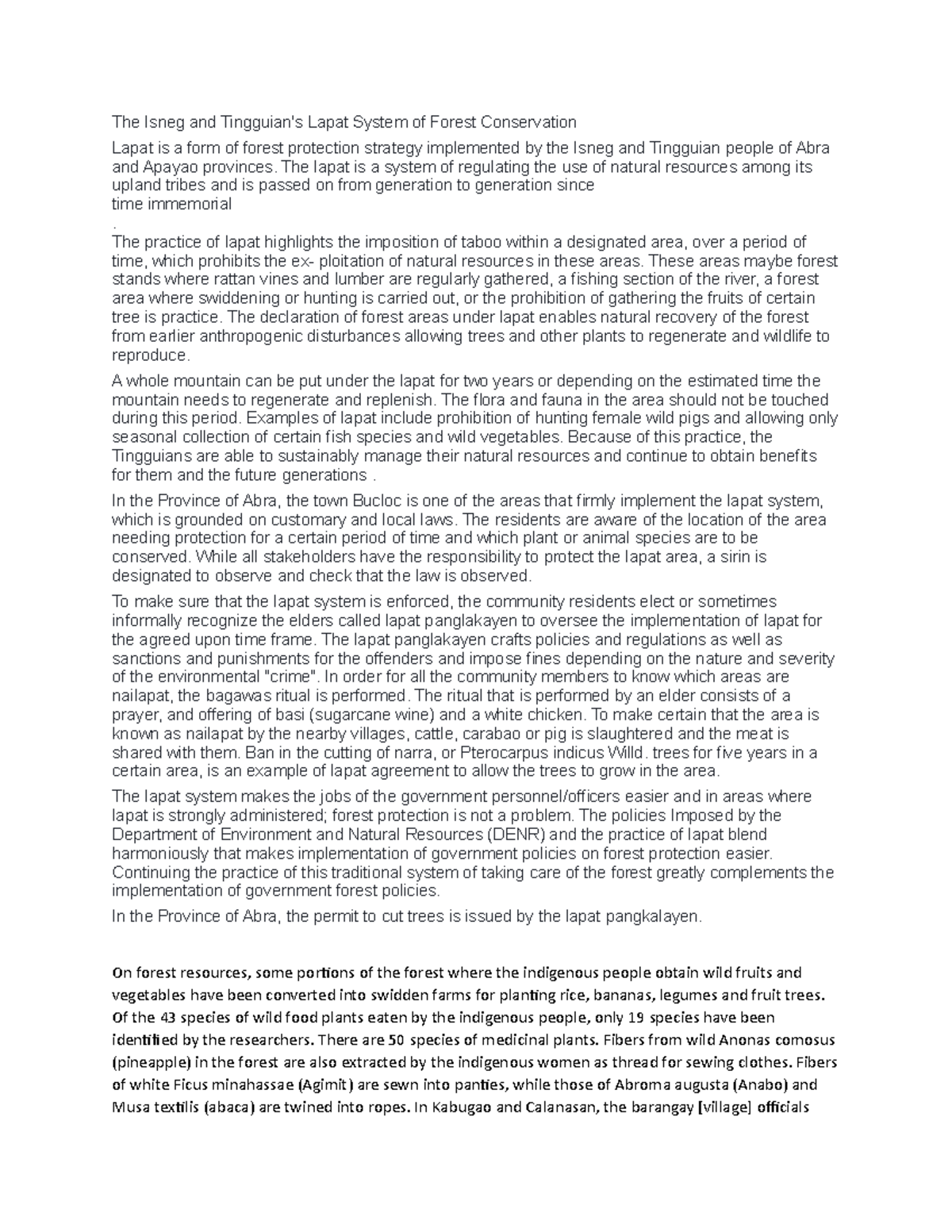 Majic indigenous on Social Sciences - The Isneg and Tingguian's Lapat ...
