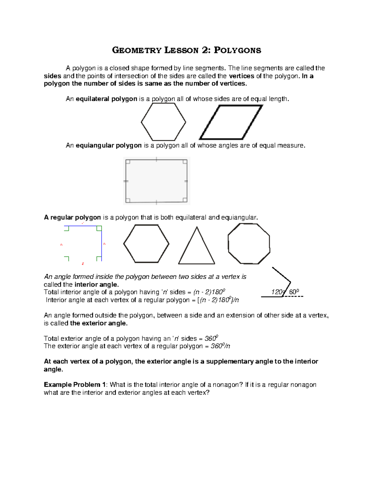 my homework lesson 2 polygons