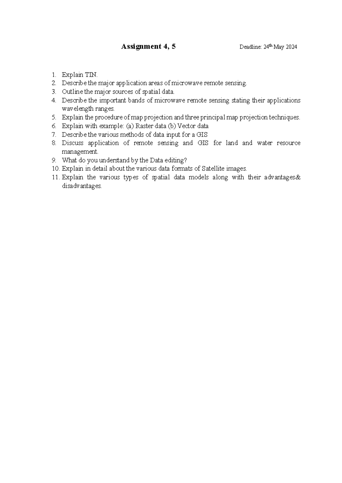Imp-1 - Assignment 4, 5 Deadline: 24 th May 2024 1. Explain TIN. 2 ...