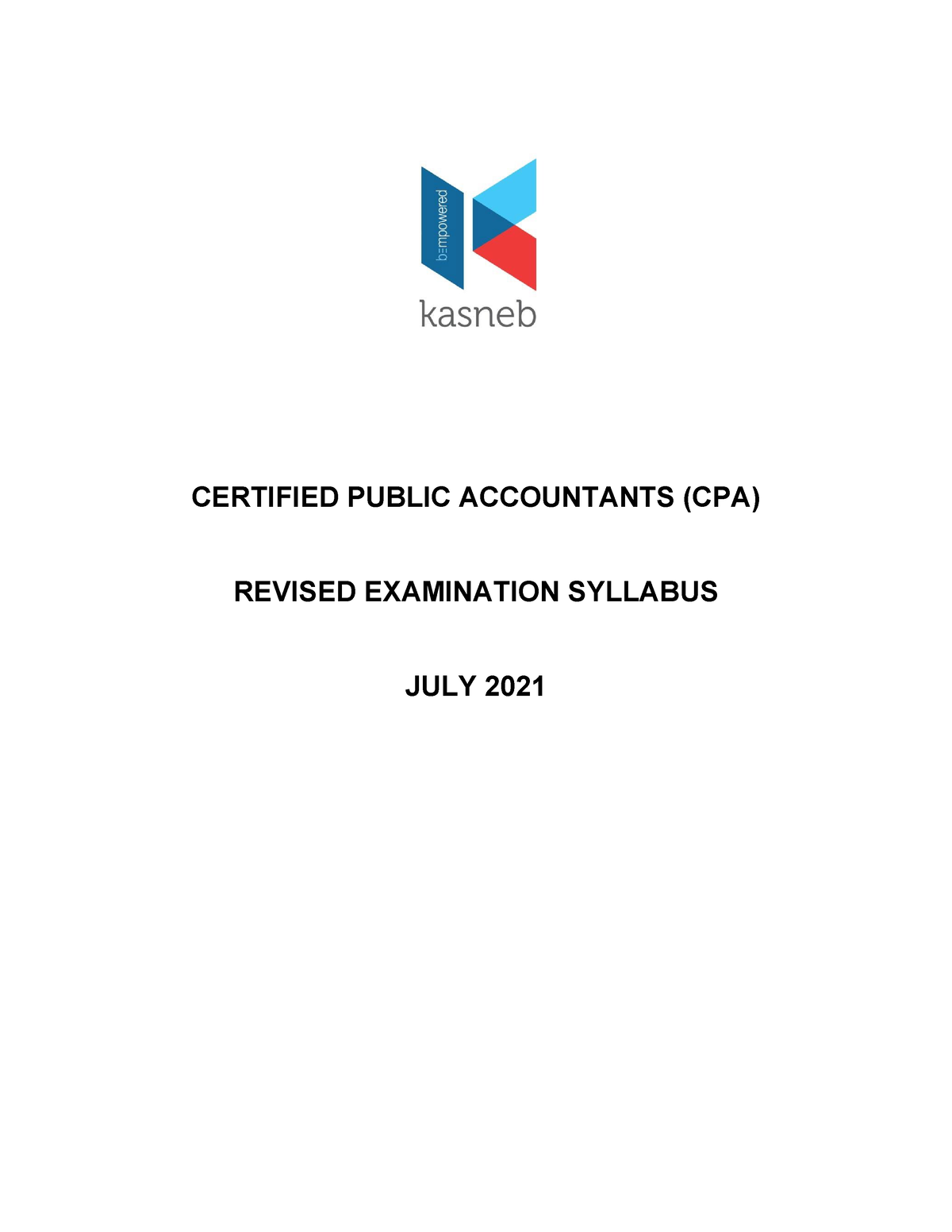 CPA Syllabus Final September 2021 CERTIFIED PUBLIC ACCOUNTANTS (CPA