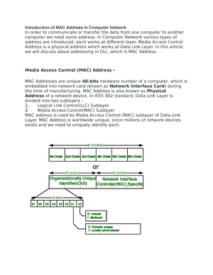 What is MAC address or Layer 2 address or physical address