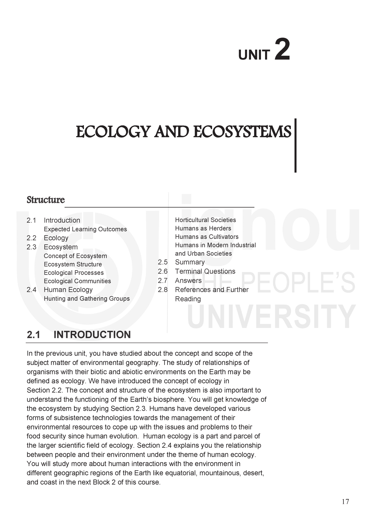 Unit-2 - Environmental Geography - Ecology And Ecosystems UNIT 2 ...