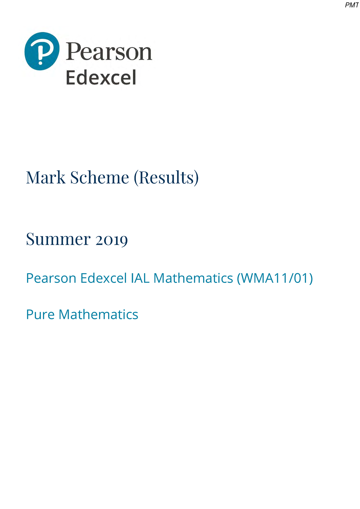 2019 Calculus Practice Problems - Solutions - Mark Scheme (Results ...