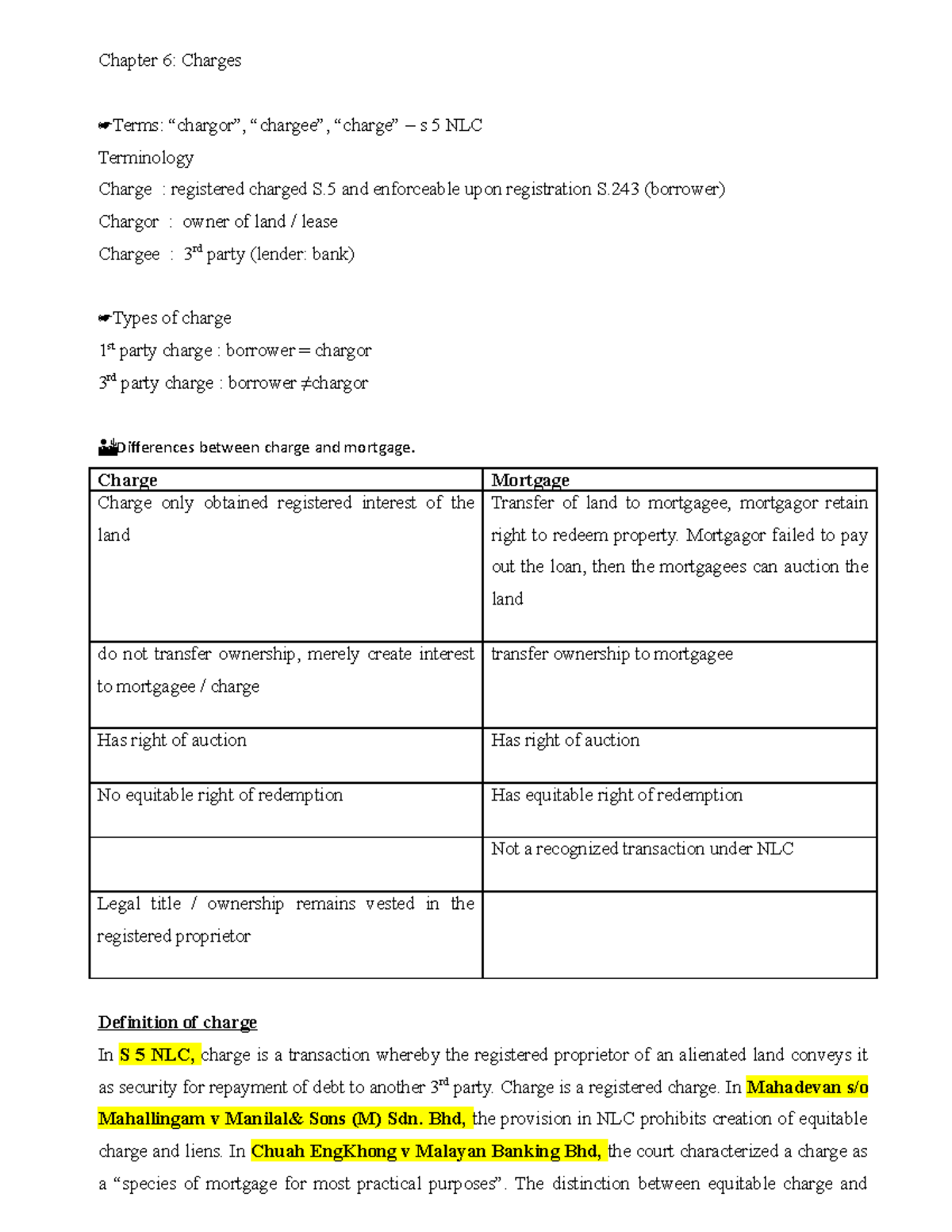 Chapter 6 Charge Chapter 6 Charges Terms Chargor” Chargee