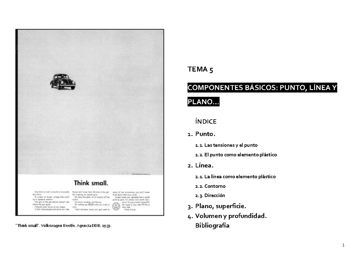 Tema5Componentes Básicos Punto Linea Plano Volumen - “Think small ...