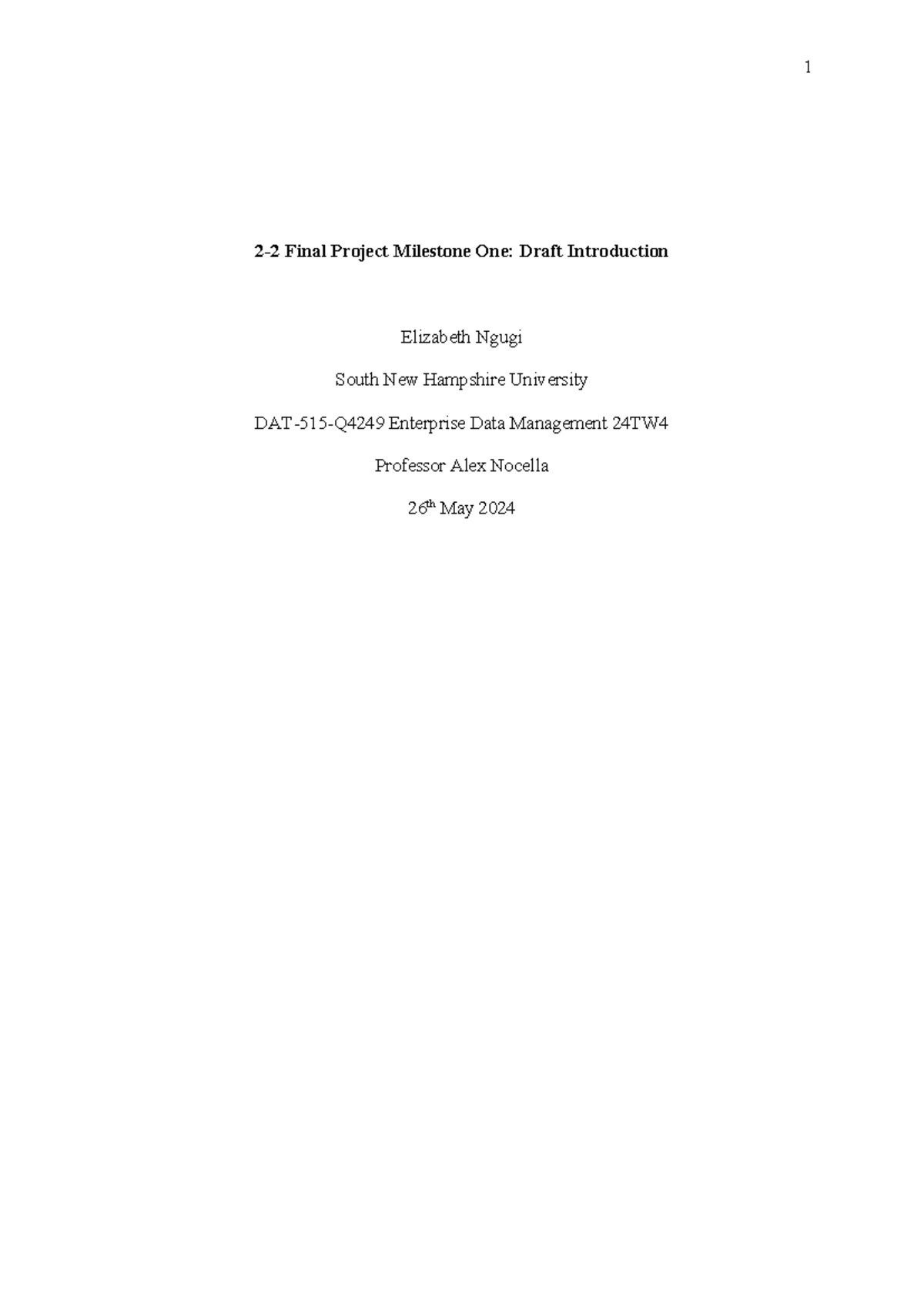 2 2 Final Project Milestone One Draft Introduction - 1 2-2 Final ...