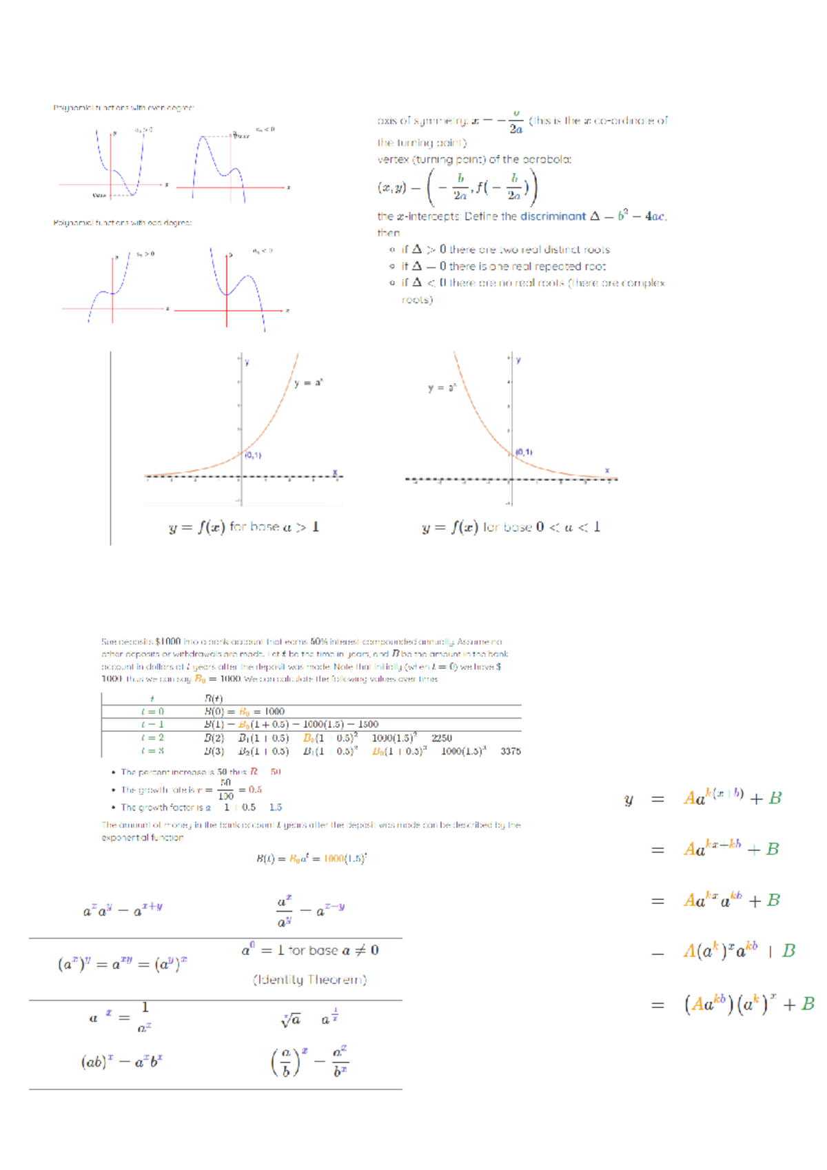 Notes to print off - MTH1010 - Studocu