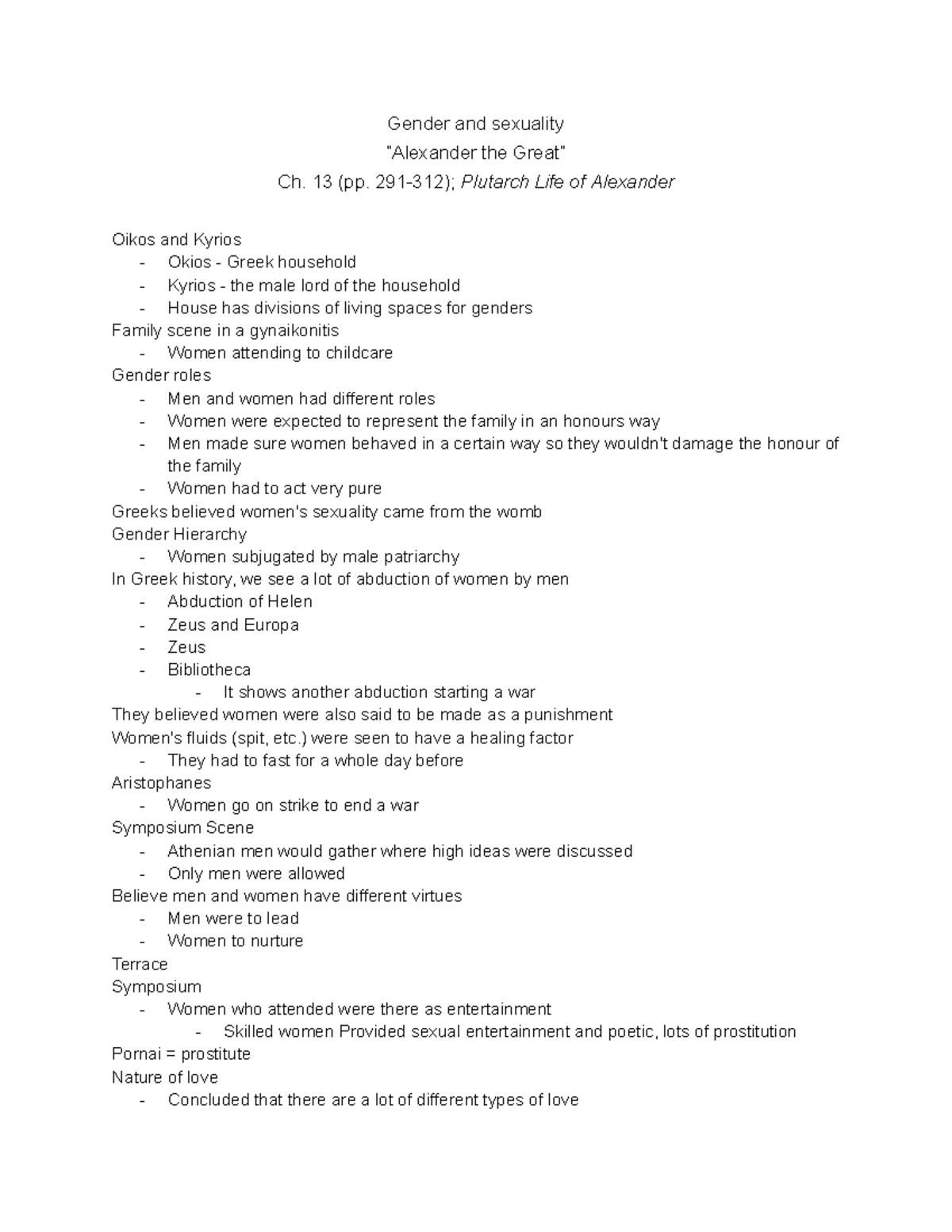 Gender and sexuality - these are personal lecture notes - Gender and ...