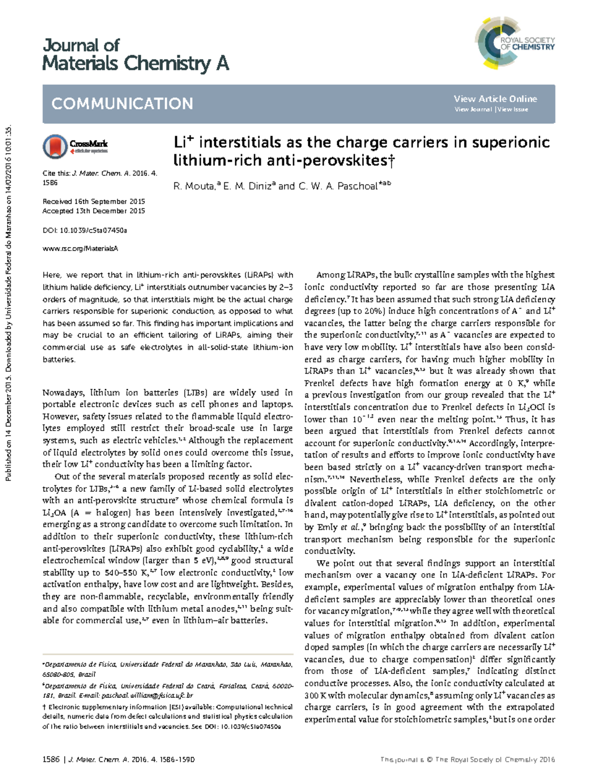 (2016 ) Li+ interstitials as the charge carriers in superionic lithium ...