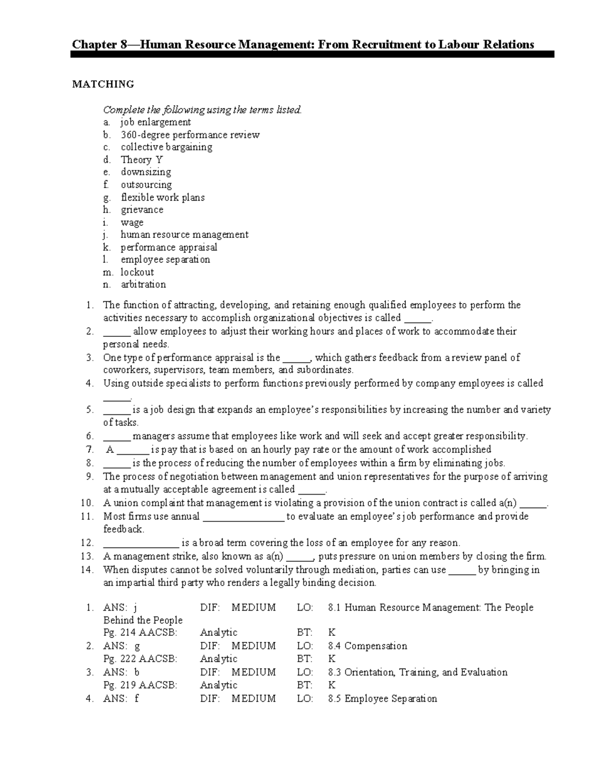 Ch08 Testbank - Copy - FPOMMVDOPDDMDPMK - Chapter 8—Human Resource ...