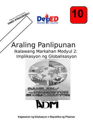 AP Q2 - LAS - N/A - 10 Activity Sheet Sa Araling Panlipunan Quarter 2 ...