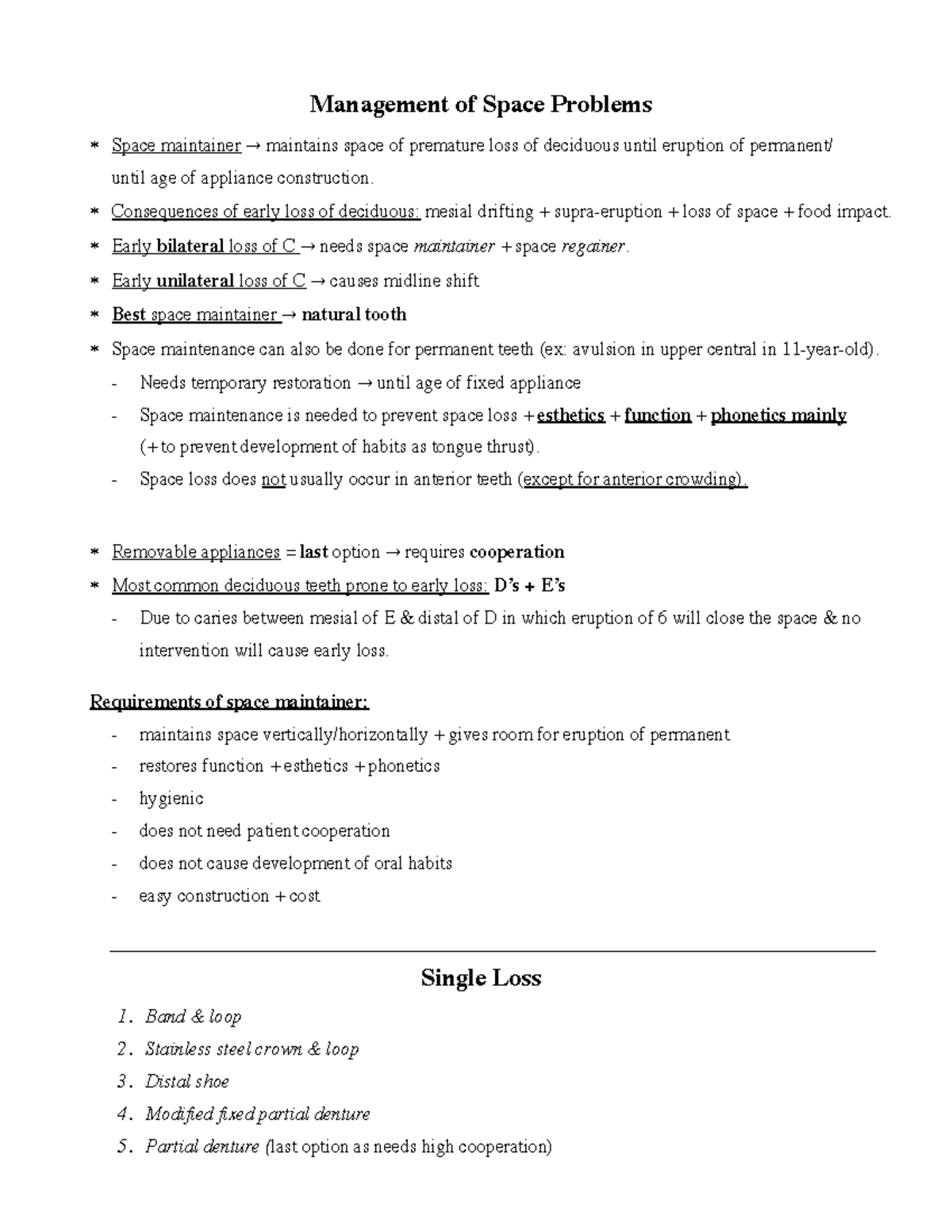 Space Problems - Management of Space Problems Space maintainer → ...