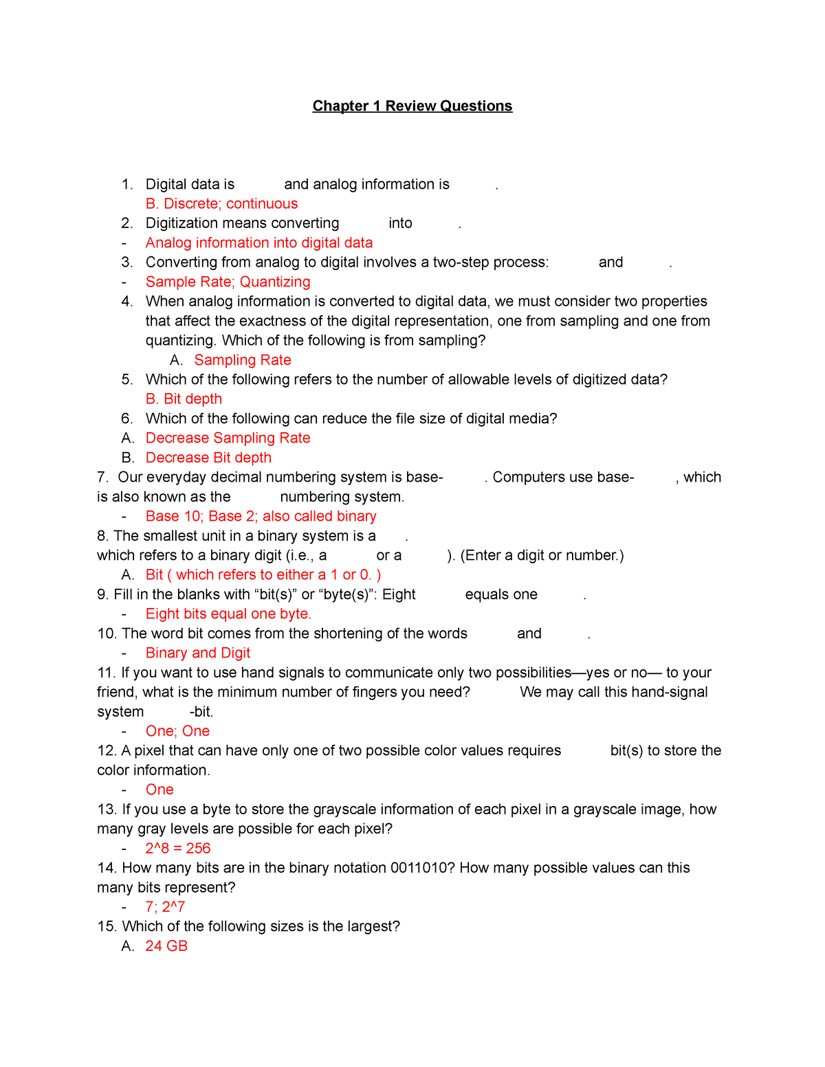 1000 REVIEW QUESTIONS FOR CHAPTER 1 AND 2 A. Short