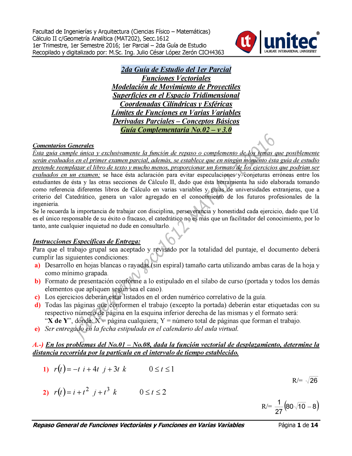 Guiaestudio 2 Parcial 1 Fxvectoriales Fxvariasvariables Calculo 2 1612 ...