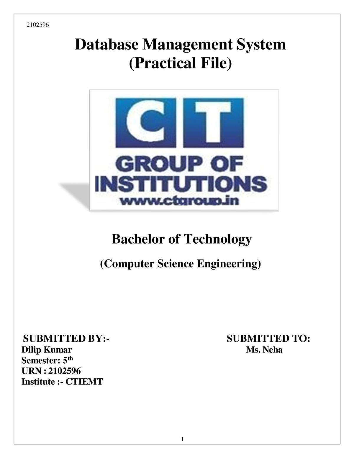 dbms practical assignment pdf