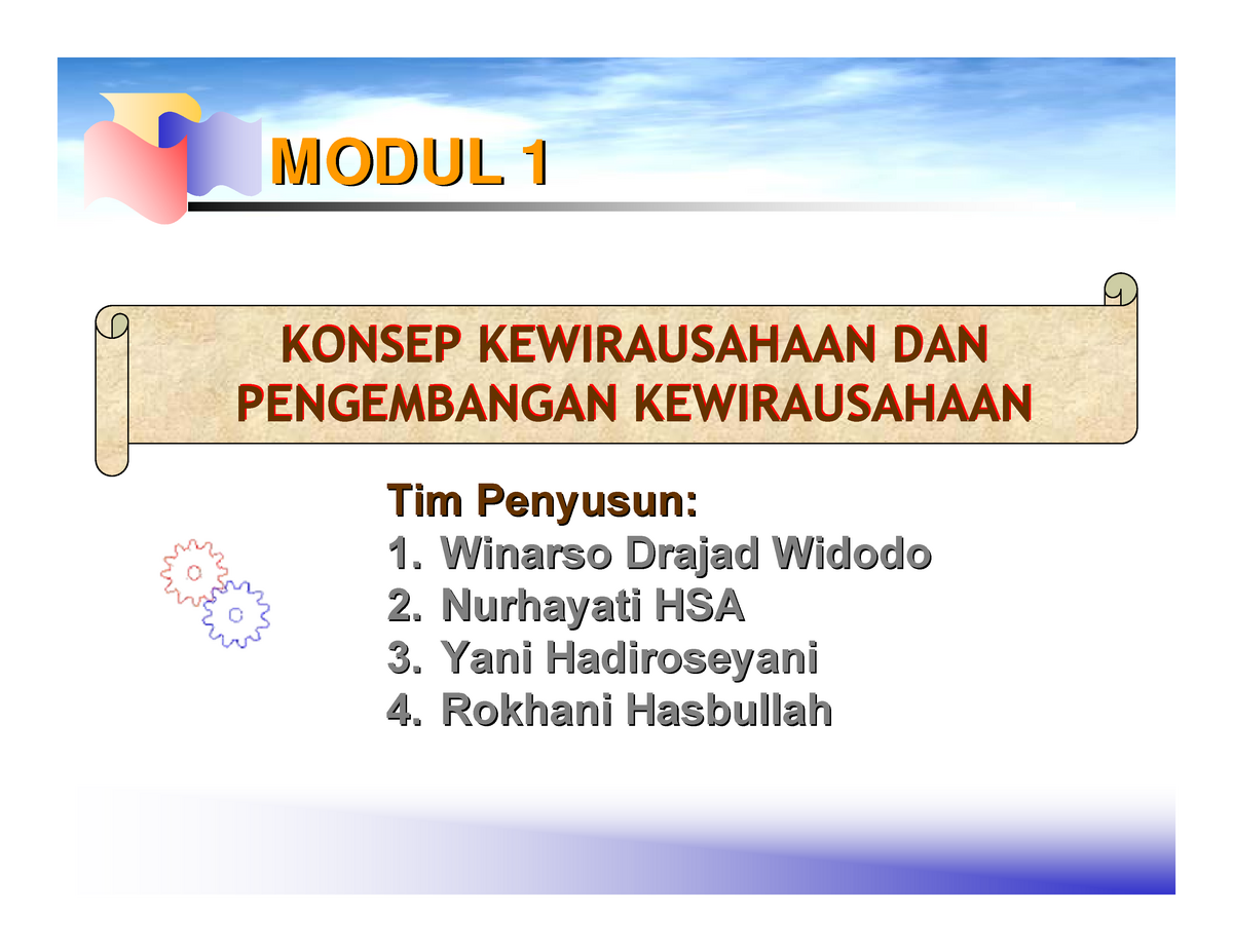 Kwu-tpb-modul 1 - Modul1 - MODUL 1 MODUL 1 KONSEP KEWIRAUSAHAAN DAN ...