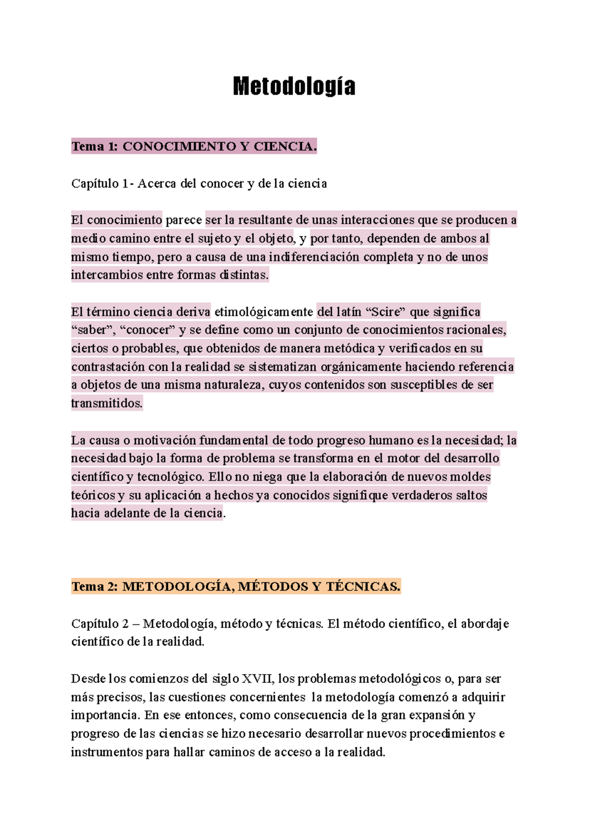 Metodología Metodología Tema 1 Conocimiento Y Ciencia Capítulo 1