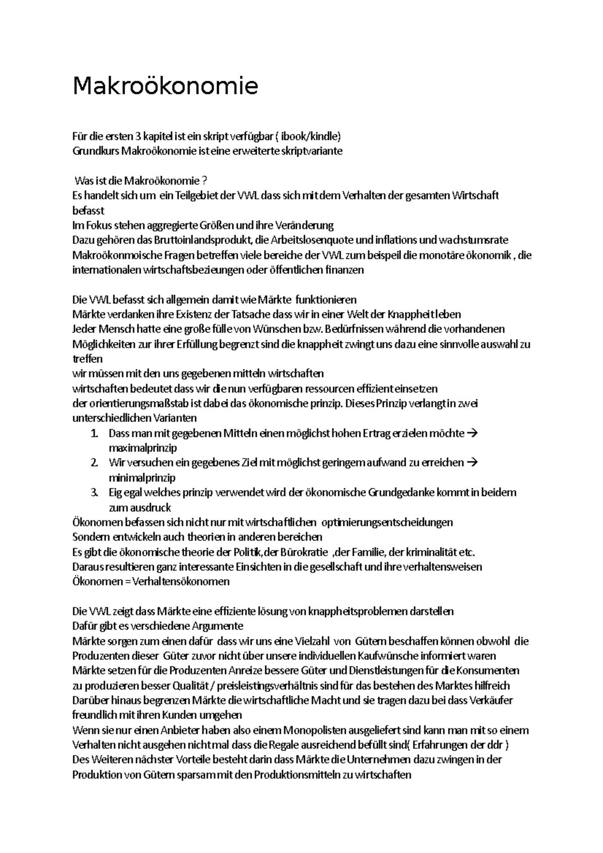Makroökonomie video 1 - Makroökonomie Für die ersten 3 kapitel ist ein skript verfügbar ( - Studocu