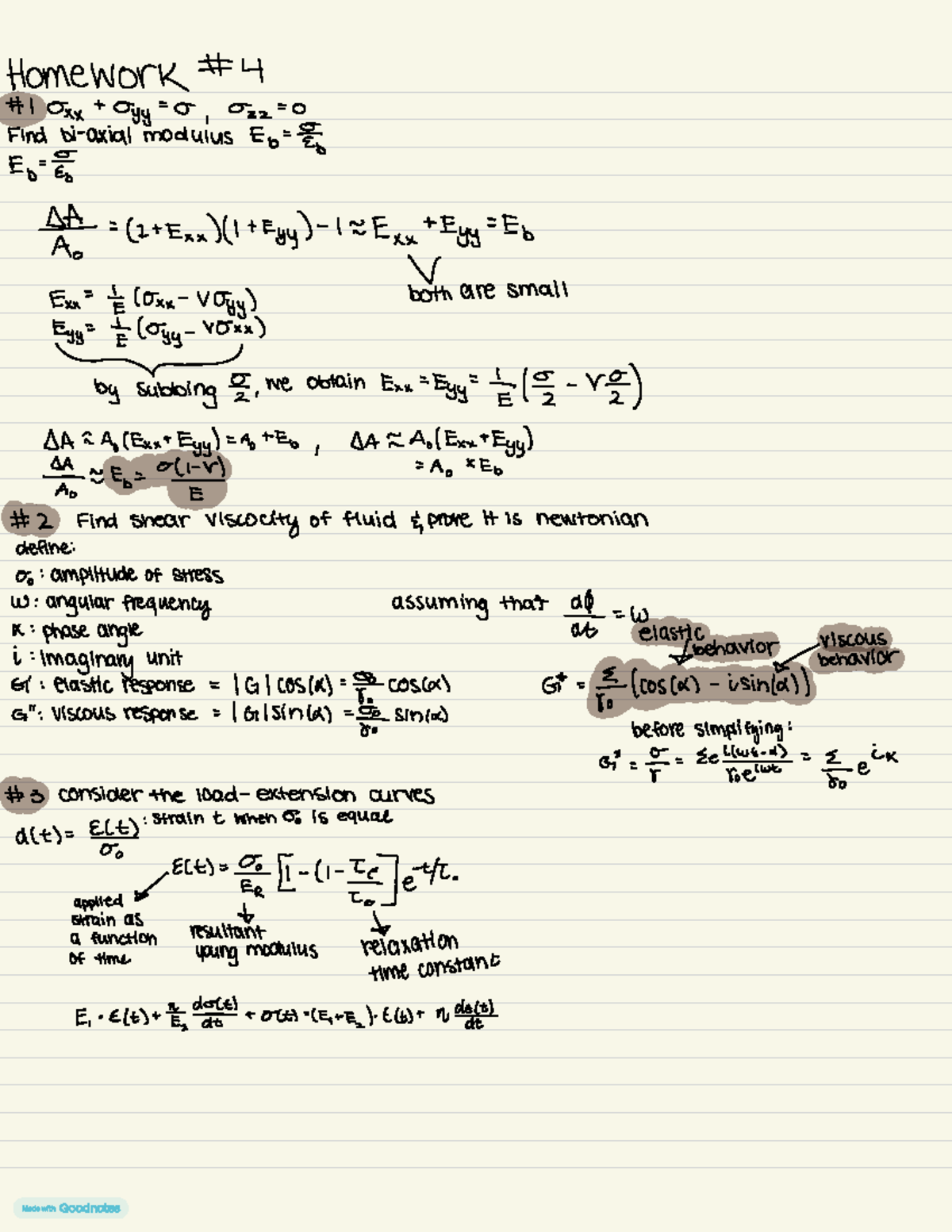 Bmbt hw 4 mkooner - Homework #0xx + Oyy = 0 , - = 0 o Find bi-axial ...