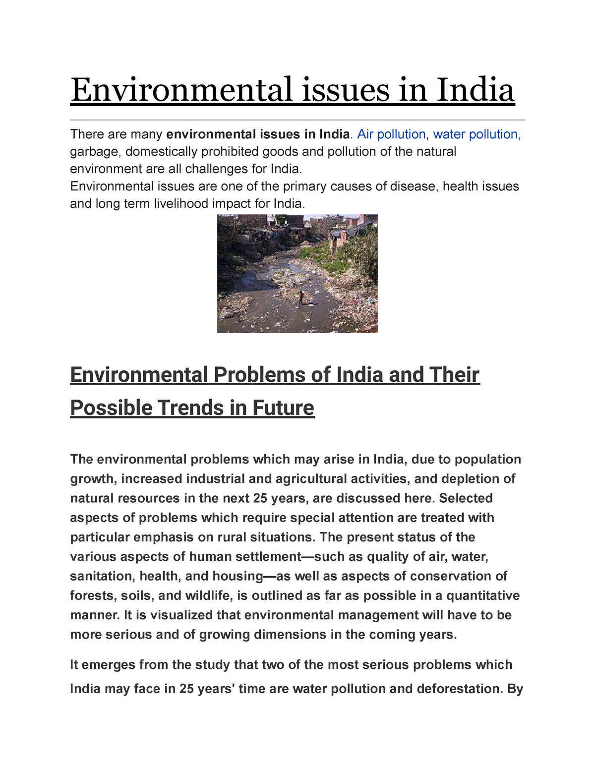 case study of environmental issues in india