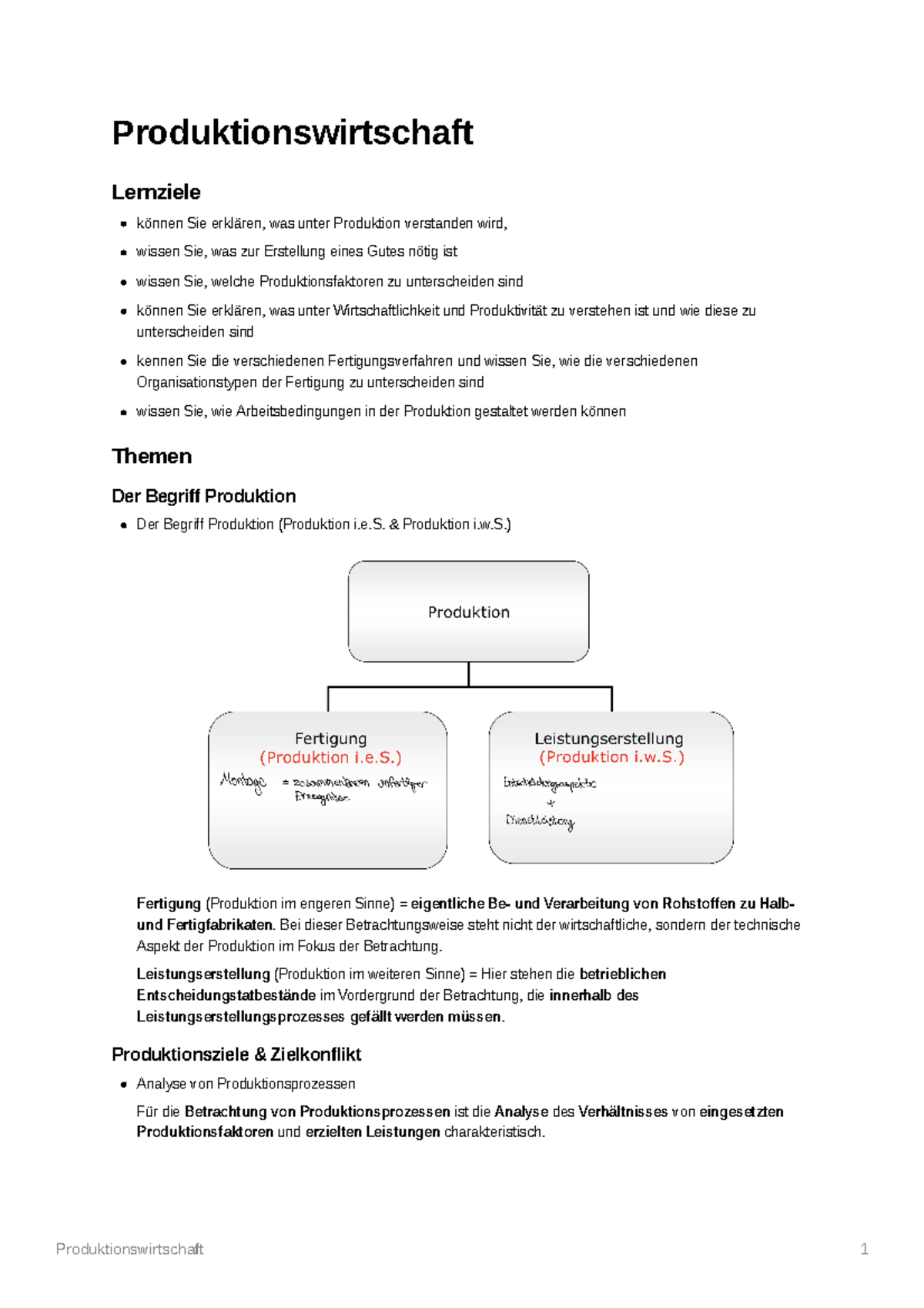 Betriebswirtschaftliche Grundlagen (6) - Produktionswirtschaft ...