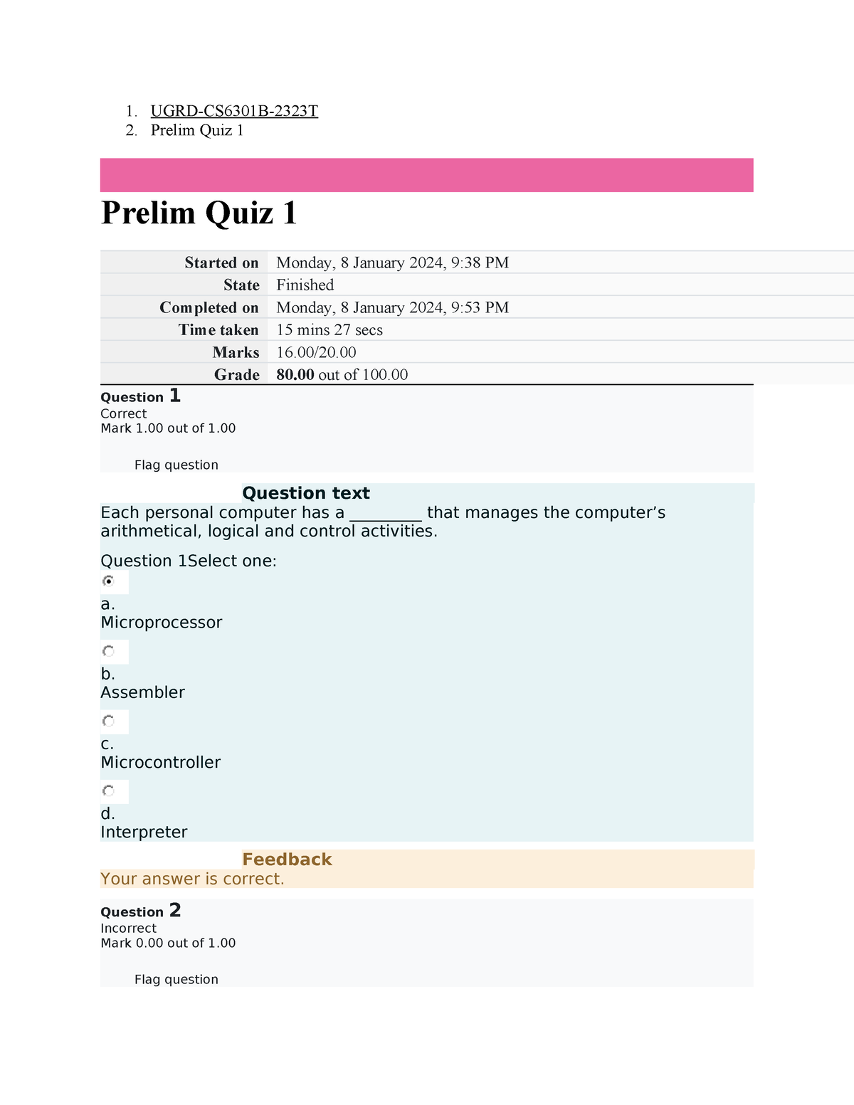 UGRD-CS6301B Integrative Programming And Technologies 1 (2024 - 2025 ...