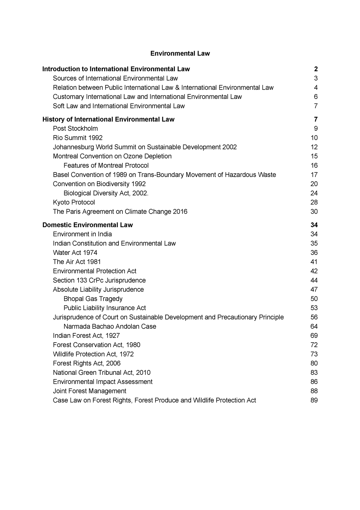 Environmental Law Notes - Environmental Law Introduction To ...