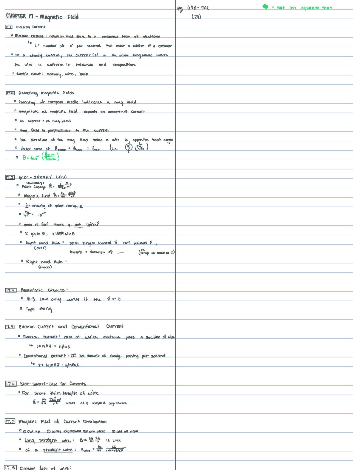 PHYS 272 Exam 2 Book Notes - Za Me Not Onequationsheet HAPTER 17 ...