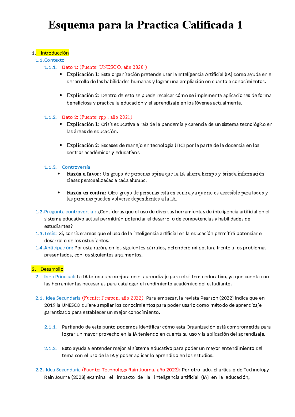 Esquema PC1- v - Práctica - Esquema para la Practica Calificada 1 ...