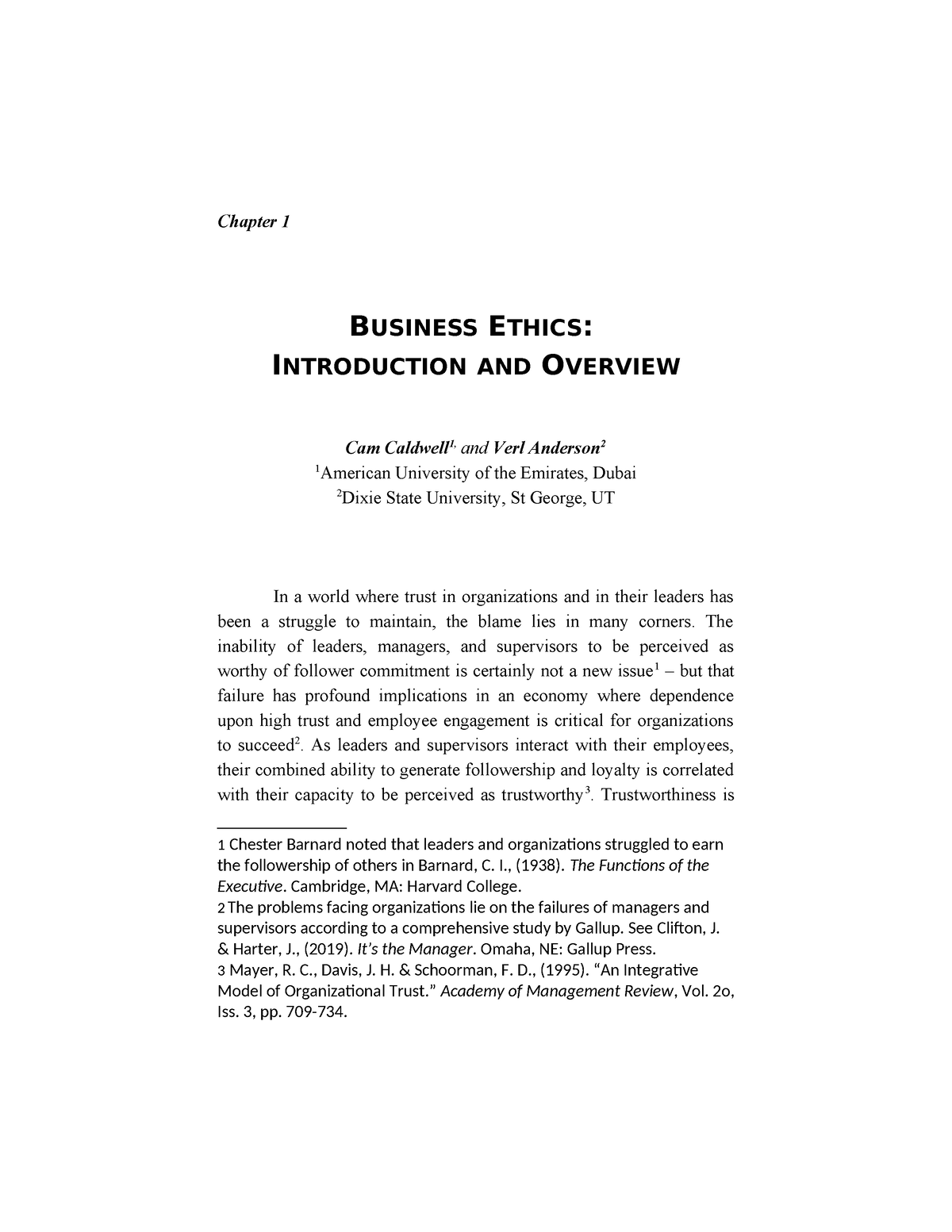 Chapter 1 Business Ethics - Chapter 1 BUSINESS ETHICS: INTRODUCTION AND ...