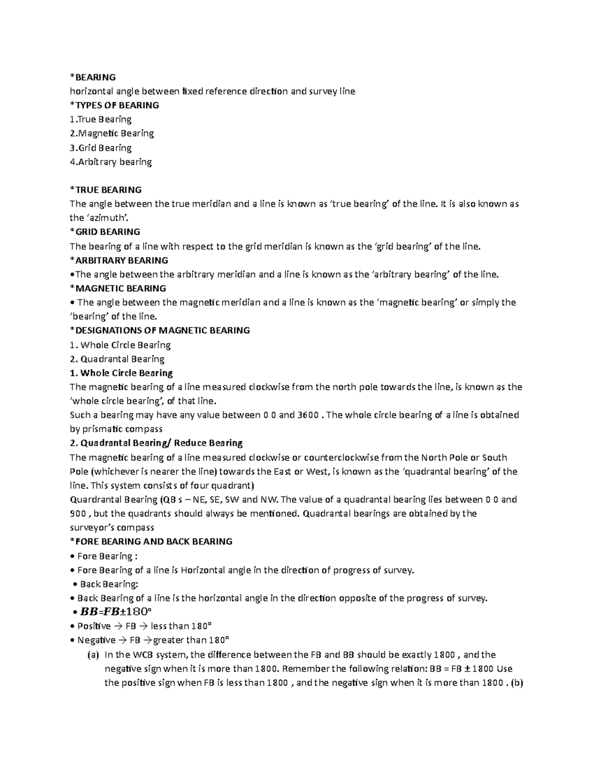 Bearing - *BEARING horizontal angle between fixed reference direction ...