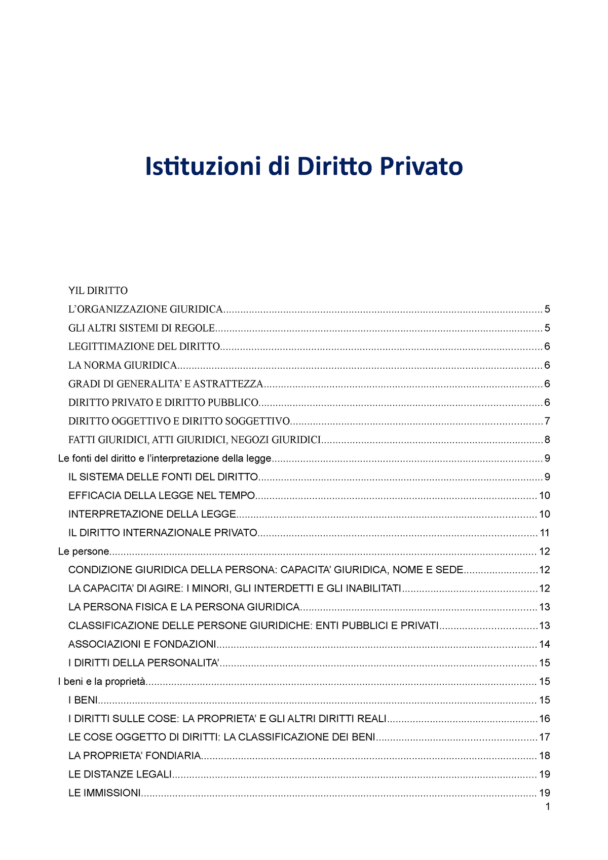 Istituzioni Diritto Privato - Istituzioni Di Diritto Privato L ...