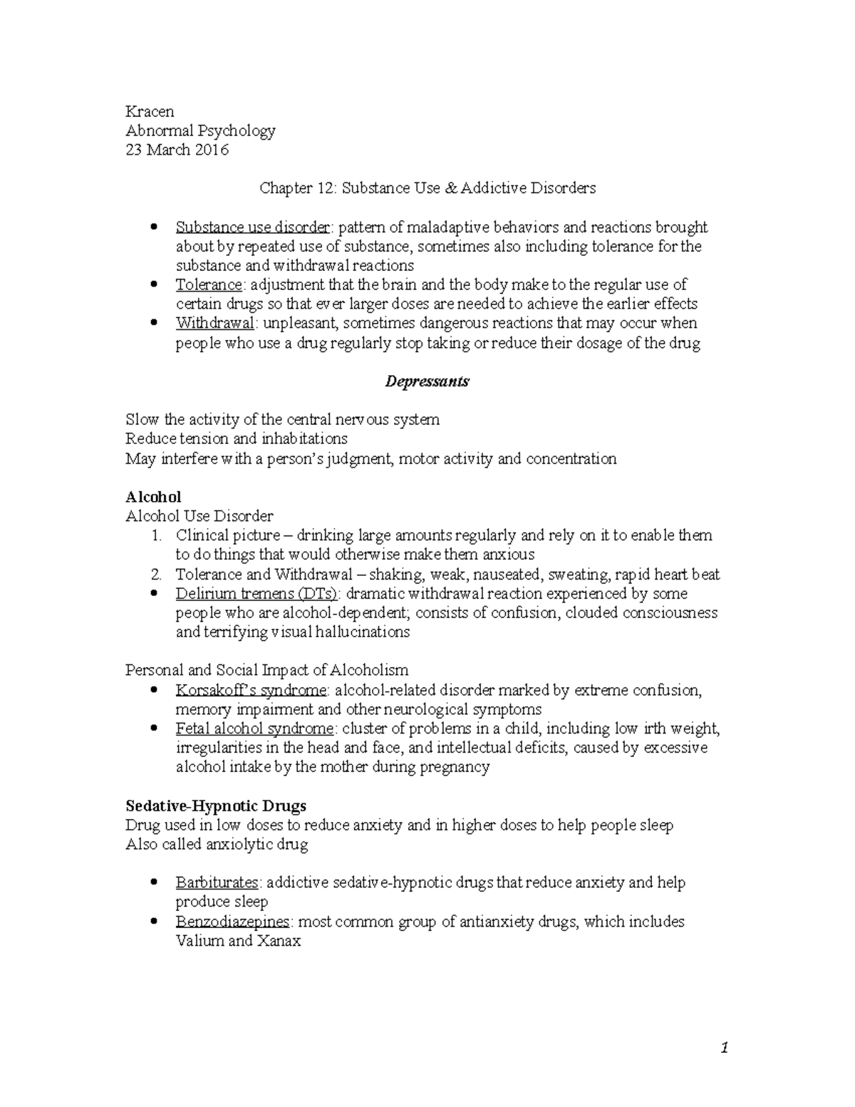 Ch 12 Substance Use and Addictive Disorders - Kracen Abnormal ...