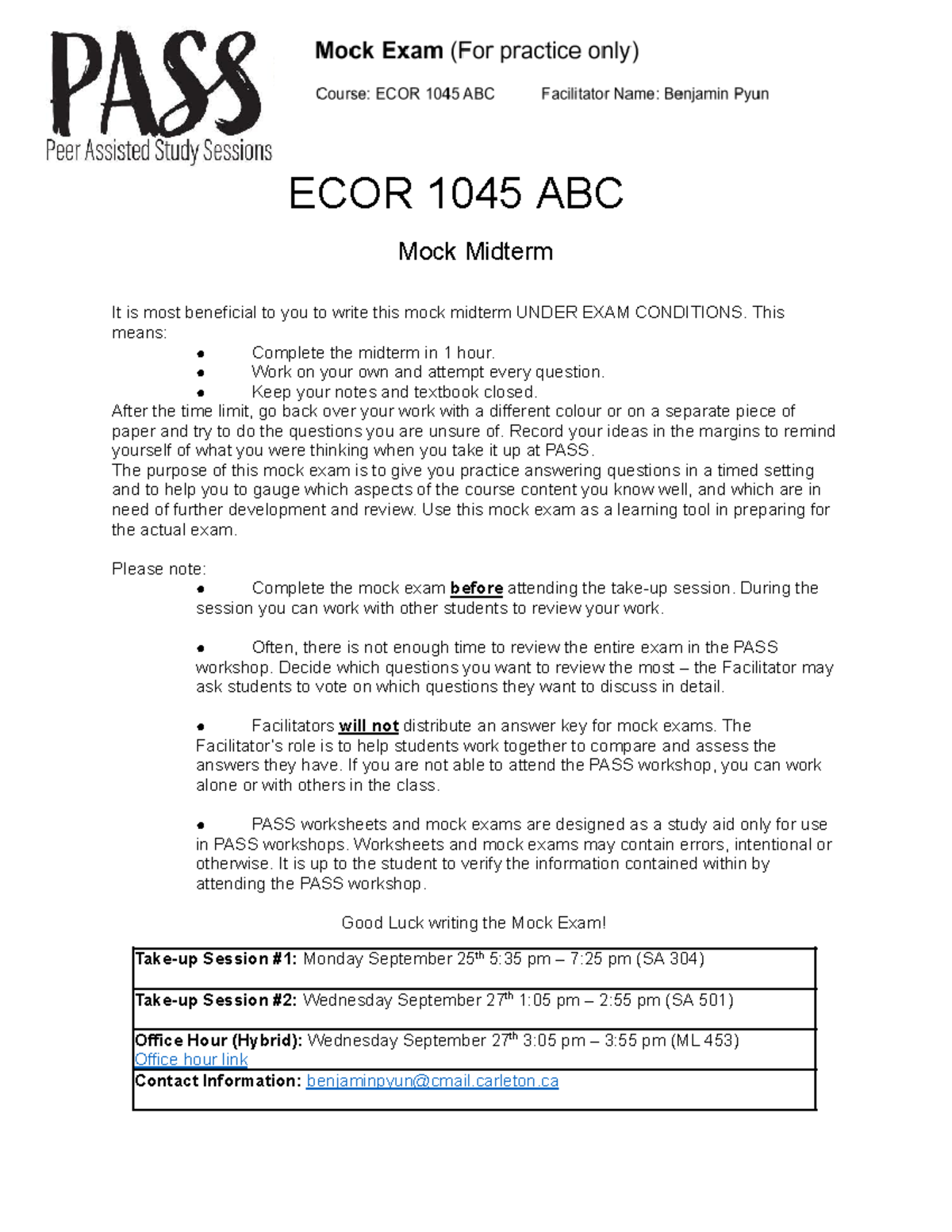 ECOR 1045 ABC - Mock Midterm - ECOR 1045 ABC Mock Midterm It Is Most ...